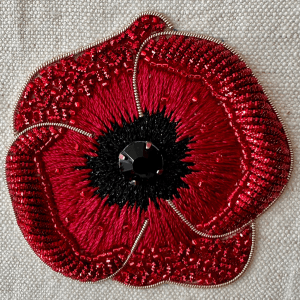 Broderie perlée : coquelicot
