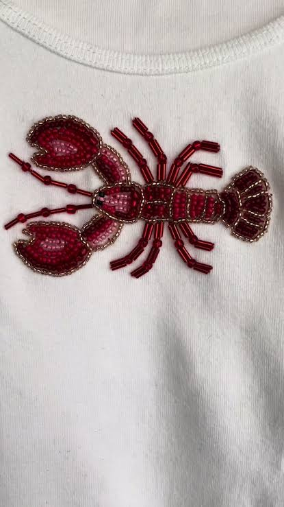 Broderie perlée : homard